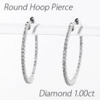 ダイヤモンド ピアス フープ ゴールド 18k 中折れ エタニティ スレンダー 誕生日 プレゼント 母の日