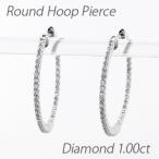 ダイヤモンド ピアス フープ ゴールド 10k 中折れ エタニティ スレンダー 誕生日 プレゼント 母の日