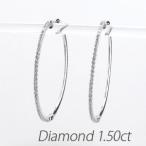 ダイヤモンド ピアス フープ プラチナ 900 中折れ エタニティ ラウンド スレンダー 誕生日 プレゼント 母の日