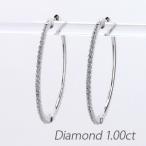 ダイヤモンド ピアス フープ ゴールド 10k 中折れ エタニティ スレンダー 誕生日 プレゼント 母の日