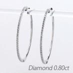 ダイヤモンド ピアス フープ プラチナ 900 中折れ エタニティ ラウンド スレンダー 誕生日 プレゼント 母の日