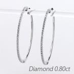 ダイヤモンド ピアス フープ ゴールド 10k 中折れ エタニティ スレンダー 誕生日 プレゼント 母の日