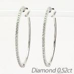 ダイヤモンド ピアス フープ プラチナ 900 中折れ エタニティ ラウンド スレンダー 誕生日 プレゼント 母の日