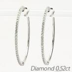 ダイヤモンド ピアス フープ ゴールド 10k 中折れ エタニティ スレンダー 誕生日 プレゼント 母の日