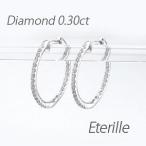 ダイヤモンド ピアス フープ プラチナ 900 中折れ エタニティ ラウンド スレンダー 誕生日 プレゼント 母の日