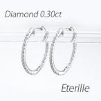 ダイヤモンド ピアス フープ ゴールド 10k 中折れ エタニティ スレンダー 誕生日 プレゼント 母の日 爆買