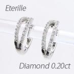 ダイヤモンド ピアス フープ ゴールド 18k 中折れ 2連 ダブル エタニティ 18金 k18 誕生日 プレゼント 母の日 爆買