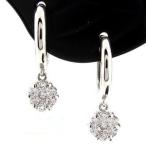 ダイヤモンド ピアス フープ ゴールド 18k フラワー ミステリー 中折れ k18 誕生日 プレゼント 母の日