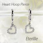 ダイヤモンド ピアス フープ ゴールド 18k ハート 中折れ 揺れる k18 誕生日 プレゼント 母の日