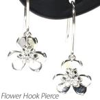 フックピアス ゴールド 10k ダイヤモンド フラワー 花 揺れる K10 誕生日 プレゼント 母の日