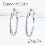 ダイヤモンド ピアス フープ ゴールド 18k 中折れ エタニティ ツイスト ねじり 誕生日 プレゼント 母の日 爆買