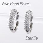 ダイヤモンド ピアス フープ ゴールド 10k 中折れ パヴェ ラウンド K10 誕生日 プレゼント 母の日 爆買
