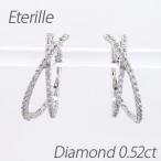 ダイヤモンド ピアス フープ プラチナ 900 中折れ オーバル クロス 2連 誕生日 プレゼント 母の日 爆買