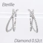 ダイヤモンド ピアス フープ ゴールド 10k 中折れ オーバル クロス 2連 K10 誕生日 プレゼント 母の日 爆買