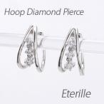 ダイヤモンド ピアス フープ ゴールド 10k 中折れ 揺れる オーバル 誕生日 プレゼント 母の日