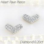 ピアス レディース プラチナ 900 ダイヤモンド ハート パヴェ プチ 誕生日 プレゼント 母の日