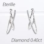 ダイヤモンド ピアス フープ ゴールド 10k 中折れ オーバル クロス 2連 地金 K10 誕生日 プレゼント 母の日 爆買