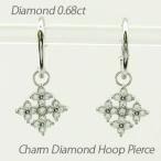 ダイヤモンド ピアス フープ ゴールド 18k スノークリスタル 雪 結晶 中折れ 誕生日 プレゼント 母の日 爆買