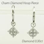 ダイヤモンド ピアス フープ ゴールド 10k スノークリスタル 雪 結晶 中折れ 誕生日 プレゼント 母の日 爆買