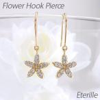 ピアス ゴールド 18k ダイヤモンド フフラワー 花 揺れる k18 PG 誕生日 プレゼント 母の日