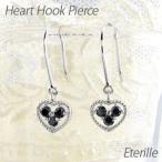 ブラックダイヤモンド フックピアス ゴールド k10 10k ハート ミル アンティーク 揺れる 10金 誕生日 プレゼント 母の日 爆買