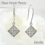 フックピアス ゴールド 10k ダイヤモンド アンティーク ミル フラワー 花 パヴェ 揺れる 10金 誕生日 プレゼント 母の日 爆買