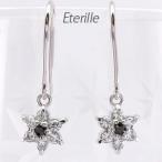 ブラックダイヤモンド ピアス ゴールド 18k スター 星 フラワー 花 フセブンスター 18金 k18 誕生日 プレゼント 母の日 爆買