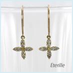 フックピアス イエローゴールド 18k ダイヤモンド フラワー 花 18金 k18 YG 誕生日 プレゼント 母の日 爆買