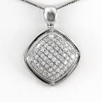 ダイヤモンド ネックレス レディース ペンダント ゴールド パヴェ スクエア ゴージャス 10金 K10 誕生日 プレゼント 母の日 爆買