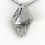 ダイヤモンド ネックレス レディース ペンダント ゴールド 地金 パヴェ ツヤ消し ホーニング 10金 K10 誕生日 プレゼント 母の日 爆買