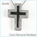 メンズ ネックレス クロス ゴールド 18k ダイヤモンド ペンダント 十字架 ブラックダイヤ 母の日 誕生日 プレゼント 母の日