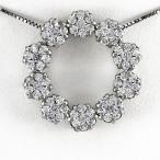 ダイヤモンド ネックレス レディース ゴールド ペンダント フラワー 花 サークルセッティング 10金 K100 誕生日 プレゼント 母の日 爆買