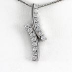 ネックレス ダイヤモンド ゴールド 10k ペンダント カーブ ウェーブ 10金 誕生日 プレゼント 母の日