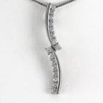 ネックレス ダイヤモンド ゴールド 10k ペンダント カーブ ウェーブ 10金 誕生日 プレゼント 母の日