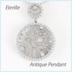 ネックレス ダイヤモンド ゴールド 18k ペンダント アンティーク ミル 透かし サークル 18金 誕生日 プレゼント 母の日