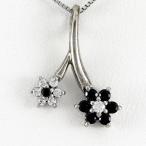 ダイヤモンド ネックレス レディース ゴールド 10k ペンダント フラワー 花 ブラックダイヤ 10金 誕生日 プレゼント 母の日 爆買
