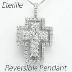クロス ネックレス レディース ダイヤモンド プラチナ 900 ペンダント 十字架 リバーシブル ダブル 誕生日 プレゼント 母の日