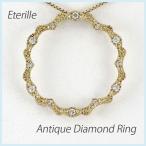 ネックレス ダイヤモンド ゴールド 18k ペンダント アンティーク ミル打ち サークル 18金 誕生日 プレゼント 母の日