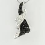 ブラックダイヤ ネックレス ゴールド k10 10k ペンダント パヴェ リボン ブラックダイヤ 10金 誕生日 プレゼント 母の日 爆買