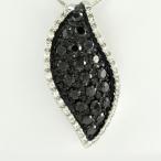 ブラックダイヤモンド ネックレス ゴールド k10 10k ペンダント パヴェ リーフ 葉 10金 誕生日 プレゼント 母の日 爆買