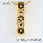 ブラックダイヤモンド ネックレス ゴールド 18k ペンダント フラワー 花 ミル ブラックダイヤ 18金 誕生日 プレゼント 母の日 爆買