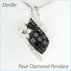 ブラックダイヤモンド ネックレス ゴールド 18k ペンダント パヴェ フラワー 花 18金 誕生日 プレゼント 母の日 爆買