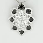 ブラックダイヤモンド ネックレス ゴールド k10 10k ペンダント フラワー 花 ヒマワリ ブラックダイヤ 10金 誕生日 プレゼント 母の日 爆買