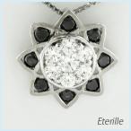 ブラックダイヤモンド ネックレス レディース プラチナ 900 ペンダント フラワー 花 ヒマワリ 誕生日 プレゼント 母の日