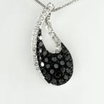 ブラックダイヤ ネックレス ゴールド k10 10k ペンダント パヴェ ブラックダイヤ ドロップ 10金 誕生日 プレゼント 母の日 爆買