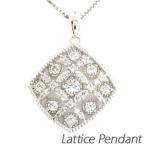 ダイヤモンド ネックレス レディース ゴールド 18k ペンダント アンティーク 透かし スクエア 18金 誕生日 プレゼント 母の日