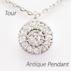 ダイヤモンド ネックレス レディース ゴールド 18k ペンダント アンティーク ミル 18金 k18 誕生日 プレゼント 母の日 爆買