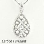 ダイヤモンド ネックレス レディース プラチナ 900 ペンダント ドロップ 露 ペアシェイプ 透かし 誕生日 プレゼント 母の日 爆買