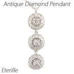 ダイヤモンド ネックレス レディース ゴールド 10k ペンダント アンティーク ミル 10金揺れる 3連 誕生日 プレゼント 母の日 爆買