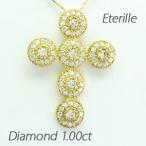 クロス ネックレス レディース ダイヤモンド ゴールド 18k ペンダント 十字架 アンティーク ミル 18金 誕生日 プレゼント 母の日 爆買